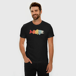Футболка slim-fit Color fish, цвет: черный — фото 2