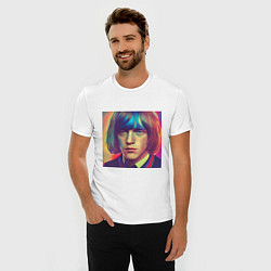 Футболка slim-fit Brian Jones Glitch Art, цвет: белый — фото 2