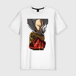 Футболка slim-fit Saitama fist, цвет: белый