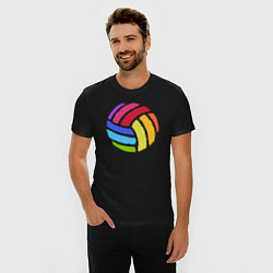 Футболка slim-fit Rainbow volleyball, цвет: черный — фото 2