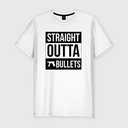 Футболка slim-fit Straight outta bullets, цвет: белый