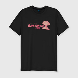 Мужская slim-футболка Barbenheimer or Oppenbarbie meme