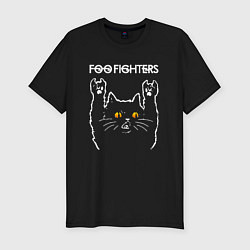 Футболка slim-fit Foo Fighters rock cat, цвет: черный