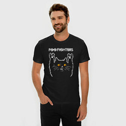 Футболка slim-fit Foo Fighters rock cat, цвет: черный — фото 2