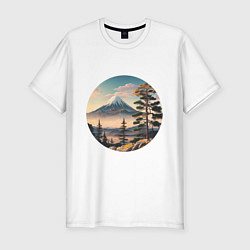 Футболка slim-fit Природа Японии и Дальнего Востока, цвет: белый