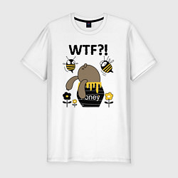 Мужская slim-футболка Wtf?!