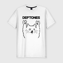 Футболка slim-fit Deftones - rock cat, цвет: белый