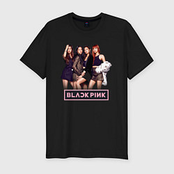 Футболка slim-fit Rose Blackpink kpop, цвет: черный