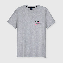 Футболка slim-fit Поцелуйчик Блэк Пинк in you area - мини, цвет: меланж