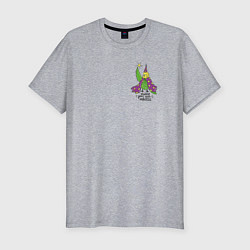Мужская slim-футболка Волнистый попугай волшебник