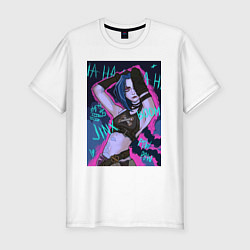 Футболка slim-fit Arcane League of legends Jinx, цвет: белый