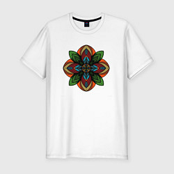 Футболка slim-fit Traditional flower, цвет: белый