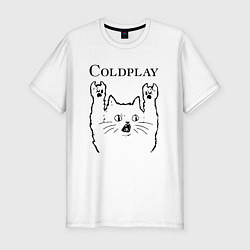 Футболка slim-fit Coldplay - rock cat, цвет: белый