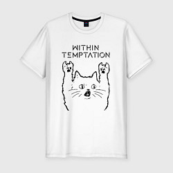 Футболка slim-fit Within Temptation - rock cat, цвет: белый