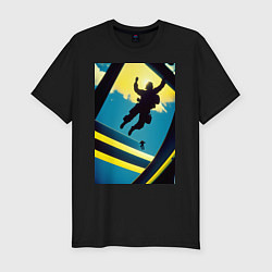 Мужская slim-футболка Два парашютиста