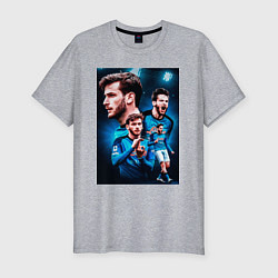 Футболка slim-fit Хвича Кварацхелия Наполи, цвет: меланж