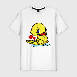 Футболка slim-fit Duckling hearts, цвет: белый