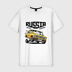 Футболка slim-fit Russia tuning car, цвет: белый