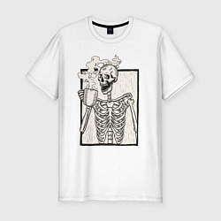 Футболка slim-fit Skeleton morning, цвет: белый