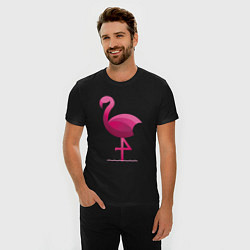 Футболка slim-fit Фламинго минималистичный, цвет: черный — фото 2