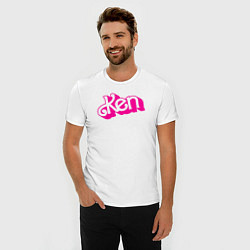 Футболка slim-fit Логотип розовый Кен, цвет: белый — фото 2