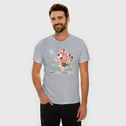 Футболка slim-fit Диона Diona: enjoy your life, цвет: меланж — фото 2