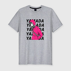 Мужская slim-футболка Ямада - Моя любовь 999 уровня к Ямаде