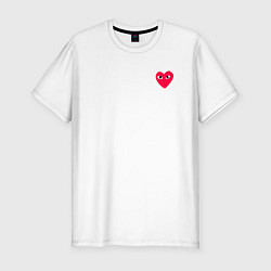 Футболка slim-fit Сердце с глазами, цвет: белый