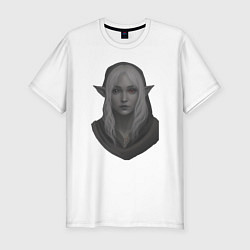 Футболка slim-fit Baldurs gate 3 drow elf, цвет: белый