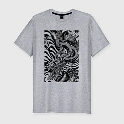 Футболка slim-fit Dragon - tattoo - irezumi, цвет: меланж