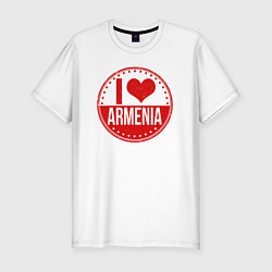 Футболка slim-fit Love Armenia, цвет: белый