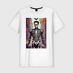 Футболка slim-fit Skeleton fashionista - art - poster, цвет: белый