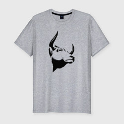 Мужская slim-футболка Голова быка
