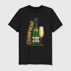 Мужская slim-футболка Шампанское