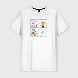 Мужская slim-футболка Пивной ежик комикс