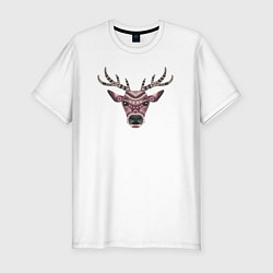 Футболка slim-fit Brown deer, цвет: белый