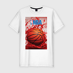 Футболка slim-fit Баскетбольный мяч nba, цвет: белый