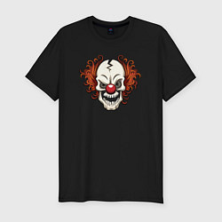 Мужская slim-футболка Clown skull