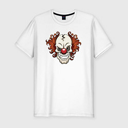 Футболка slim-fit Clown skull, цвет: белый