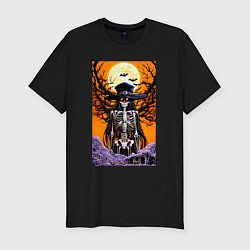 Футболка slim-fit Cool witch - halloween - neural network, цвет: черный