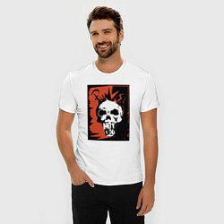 Футболка slim-fit Punks skull, цвет: белый — фото 2