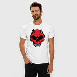 Футболка slim-fit Red skull, цвет: белый — фото 2