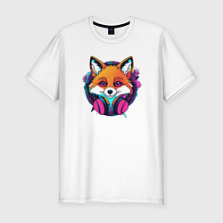 Футболка slim-fit Neon fox, цвет: белый