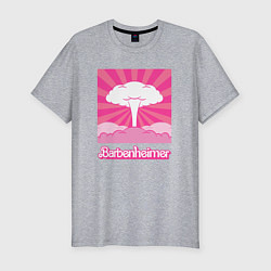 Футболка slim-fit Розовый гриб - Барбигеймер, цвет: меланж