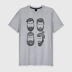 Футболка slim-fit Бородачи, цвет: меланж