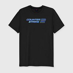 Футболка slim-fit CS2 blue, цвет: черный