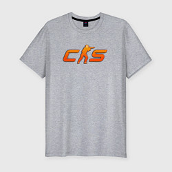 Футболка slim-fit CS 2 orange logo, цвет: меланж