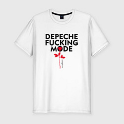 Мужская slim-футболка Depeche Mode - Rose mode white