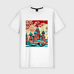 Футболка slim-fit Столица Москва, цвет: белый