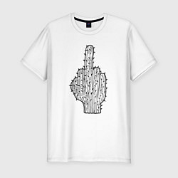 Футболка slim-fit Кактусовый палец, цвет: белый
